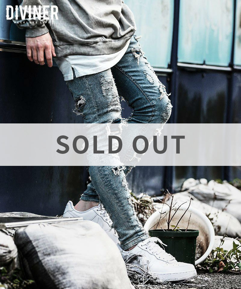 ボトムス:Destroy Denim Pants
