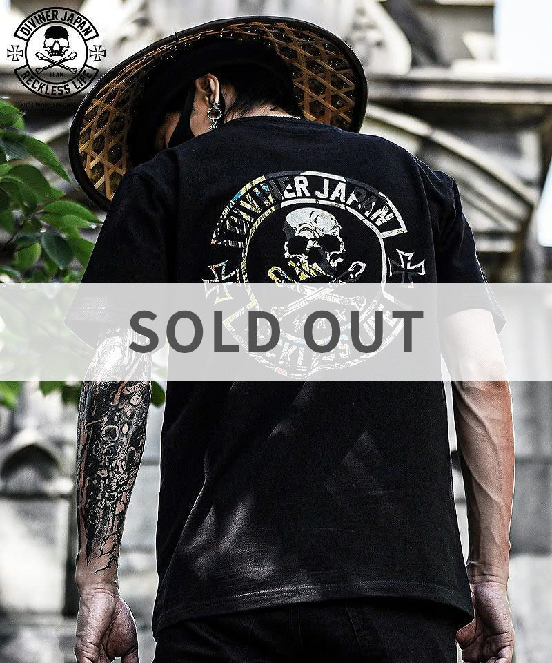 【DIVINERJAPAN】籠蓋髑髏TEE（ブラック）