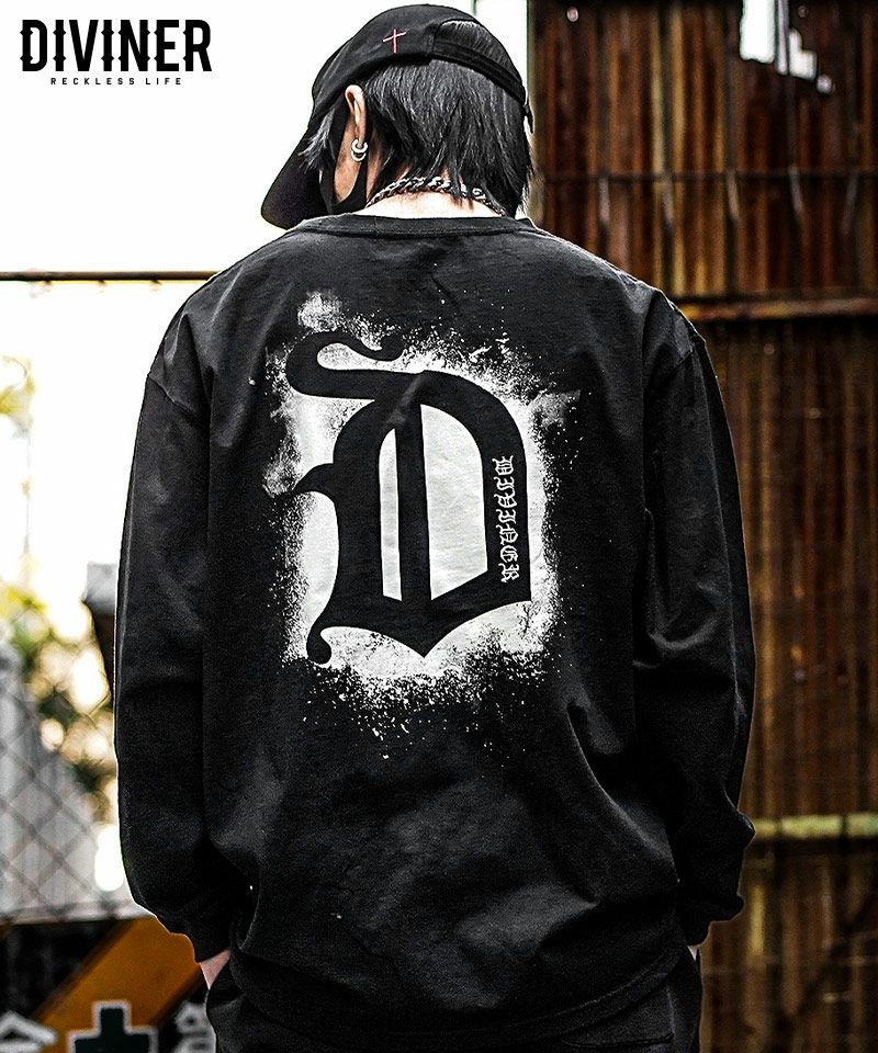 【BlackLetter】 Stencil Logo L/STEE(ブラック)