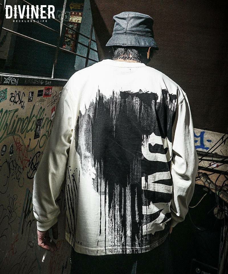 Dripped Spray Logo L/TEE（オフホワイト）