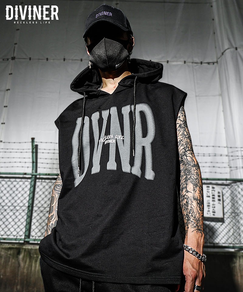 Ephemeral Logo NoSleeve Hoodie(ブラック)