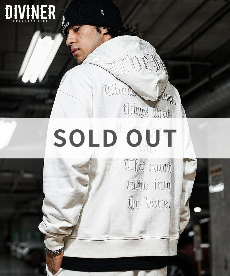 Rear Embroidery Cross Hoodie(オフホワイト)