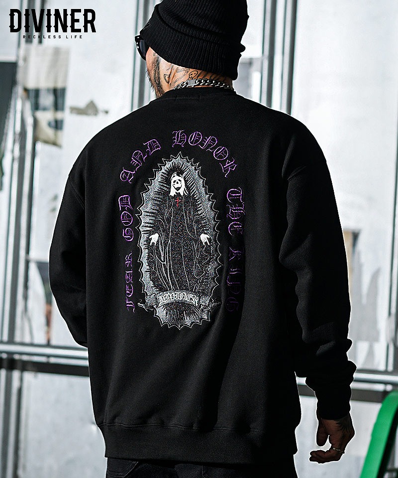 【BLACK LETTER】Grim Reaper Sweat Shirt(ブラック/パープル)