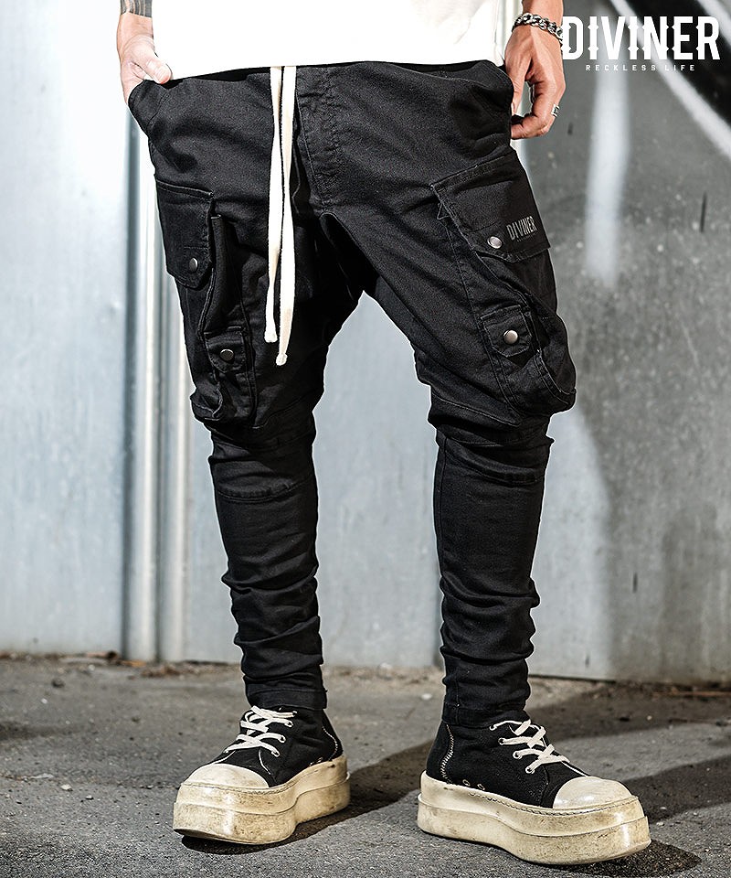【OWN ROOTS】Black Cargo Sarouel Pants