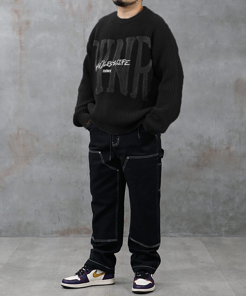 ニット×デニムでアメカジストリートスタイルに