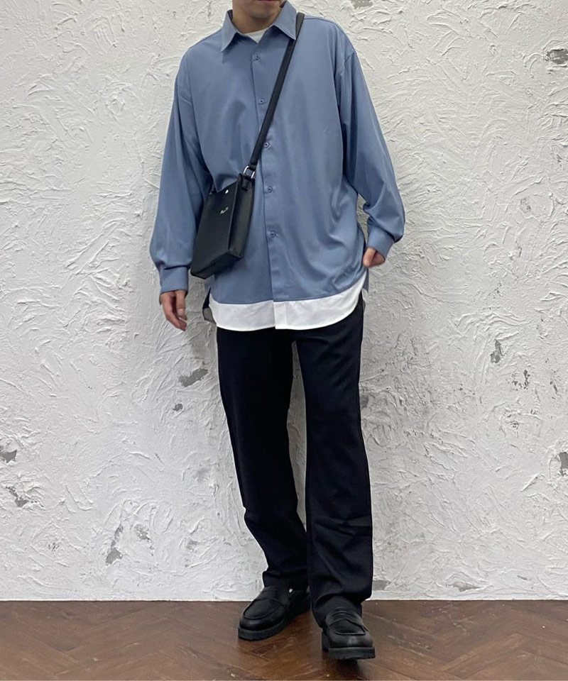 レイヤード風シャツできれいめリラックス