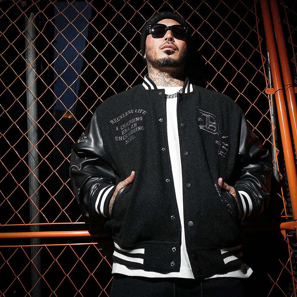 【BLACK LETTER】Grim Reaper Stadium Jacket(ブラック/ブラック)