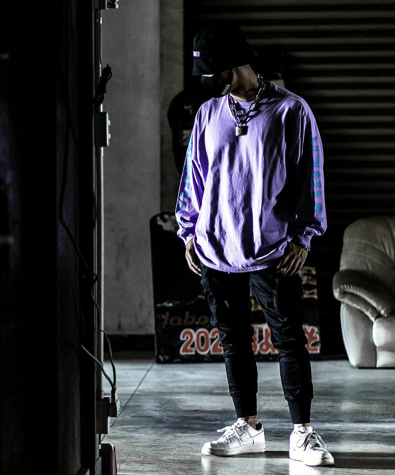 Grangelogo L/S TEE（パープル） ロンT｜【公式】DIVINER（ディバイナー）