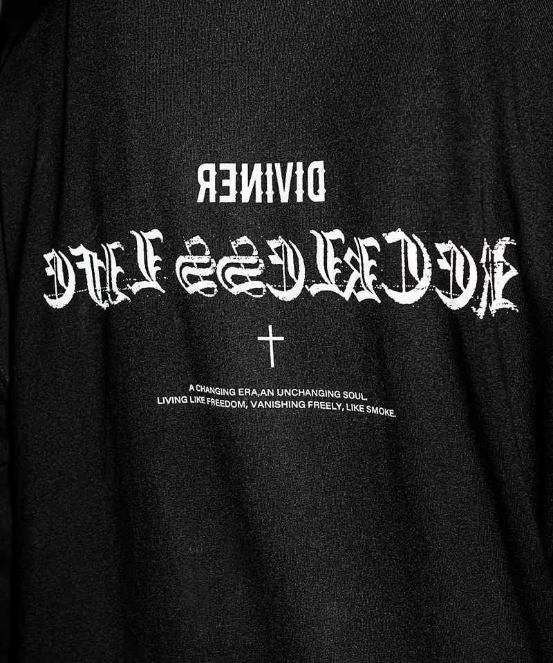 ブラックレターロンTEE トップス 長袖 ロンT Tシャツ DIVINER ディバイナー