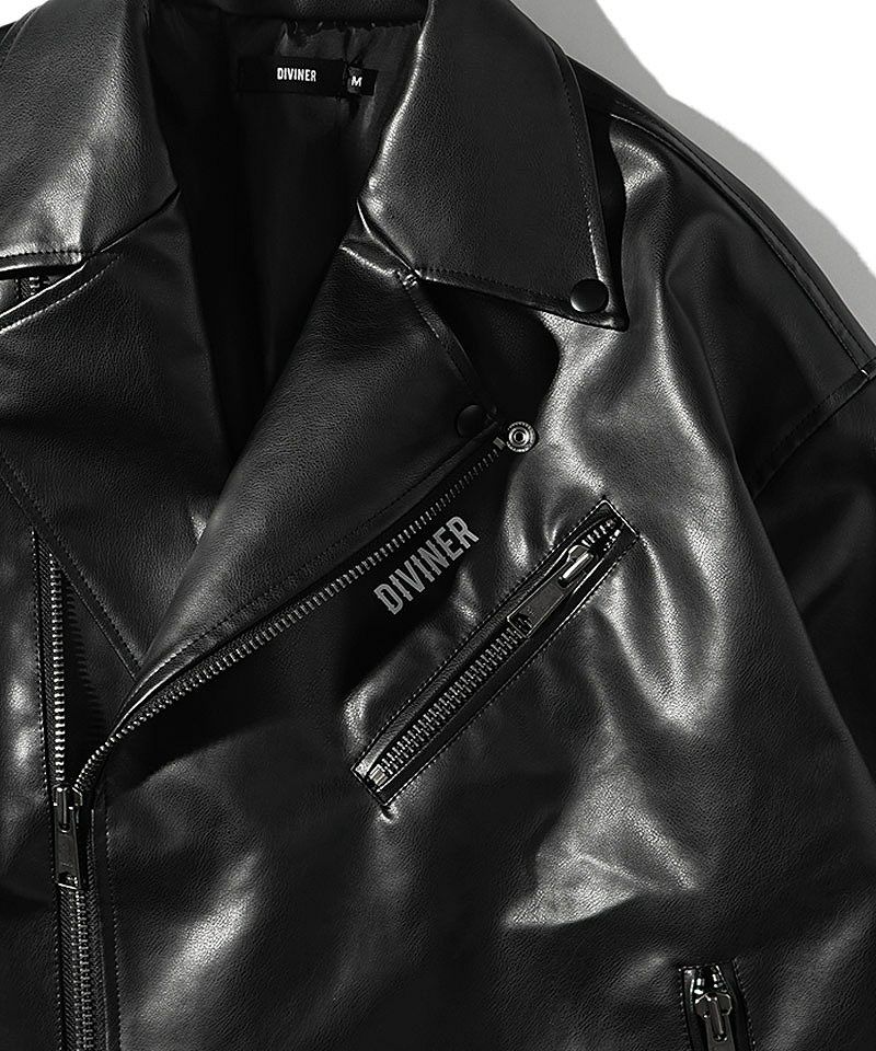 Synthetic Leather OverSize Double Rider's Jacket アウター｜【公式
