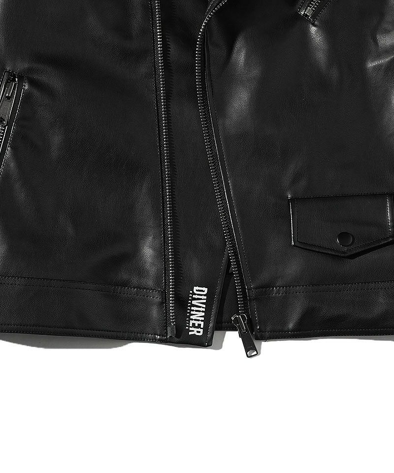 Synthetic Leather OverSize Double Rider's Jacket アウター｜【公式