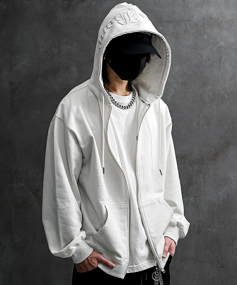 BlackLetter】Rear Embroidery Zip Hoodie トップス｜【公式】DIVINER