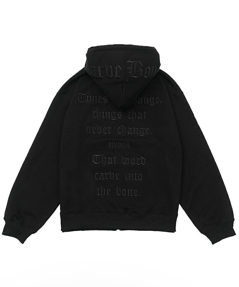 BlackLetter】Rear Embroidery Zip Hoodie トップス｜【公式】DIVINER