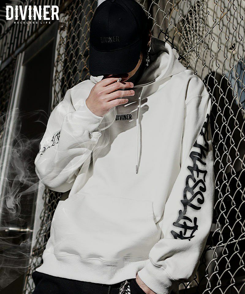 BlackLetter】Triple Pattern Logo Hoodie(オフホワイト) トップス