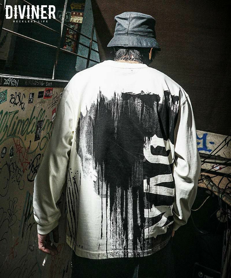 Dripped Spray Logo L/TEE（オフホワイト） トップス｜【公式】DIVINER
