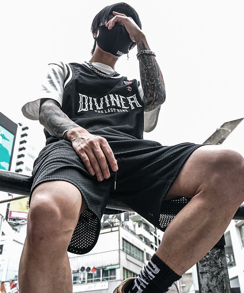 Shiny Embroidery Logo Basketball Tanktop