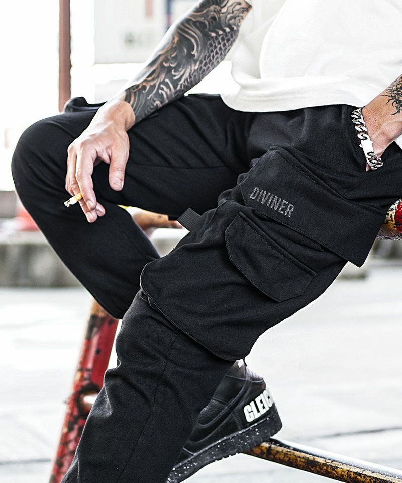 OWN ROOTSBlack Cargo jogger Pants &frasl;ブラックカーゴジョガーパンツ ライフワーク ブラック カーゴ ジョガーパンツ