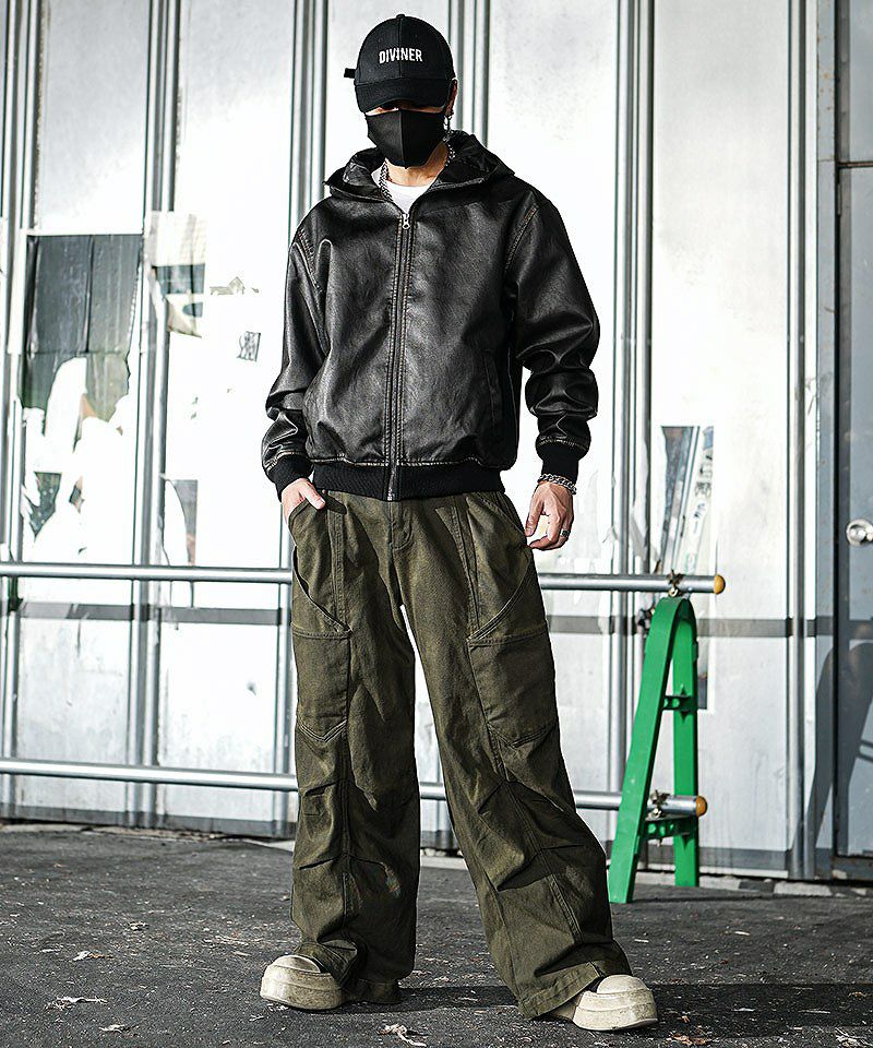 Dirty Leather Hood Jacket アウター｜【公式】DIVINER（ディバイナー）
