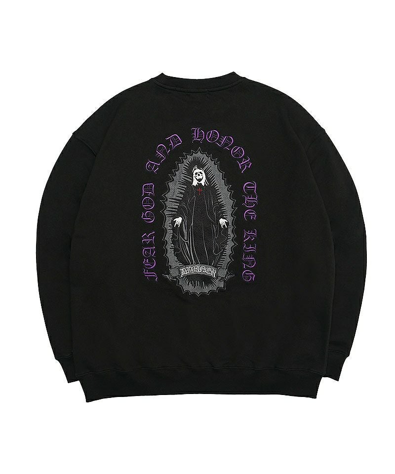 BLACK LETTER】Grim Reaper Sweat Shirt(ブラック/パープル) トップス