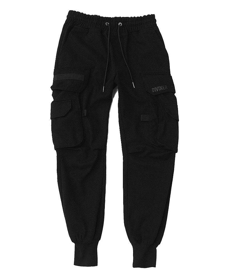 最終値下げ！　MMOPTION VOID CARGO コーティングパンツ　黒 OWN ROOTS】Black Cargo Jogger Pants(ブラック/ブラック) ボトムス
