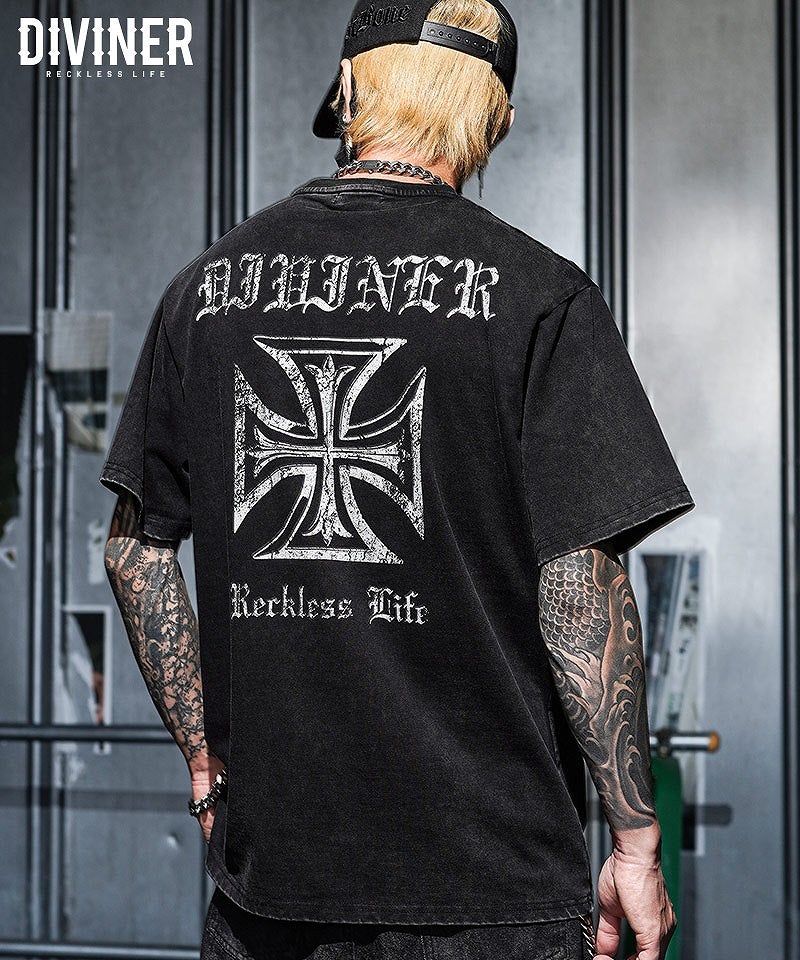 Dirty Iron Cross TEE トップス｜【公式】DIVINER（ディバイナー）
