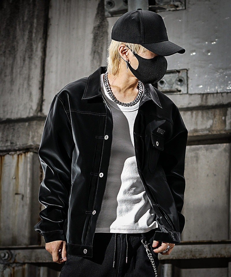 Embroidery Logo Velvet Leather Jacket アウター｜【公式】DIVINER
